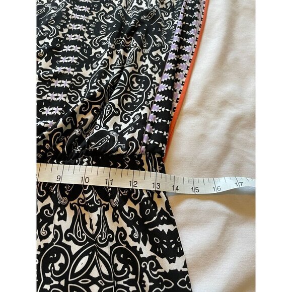 London Style Collection Women's Dress Size 4 Black White Pattern Coral Trim NEW - Picture 13 of 15